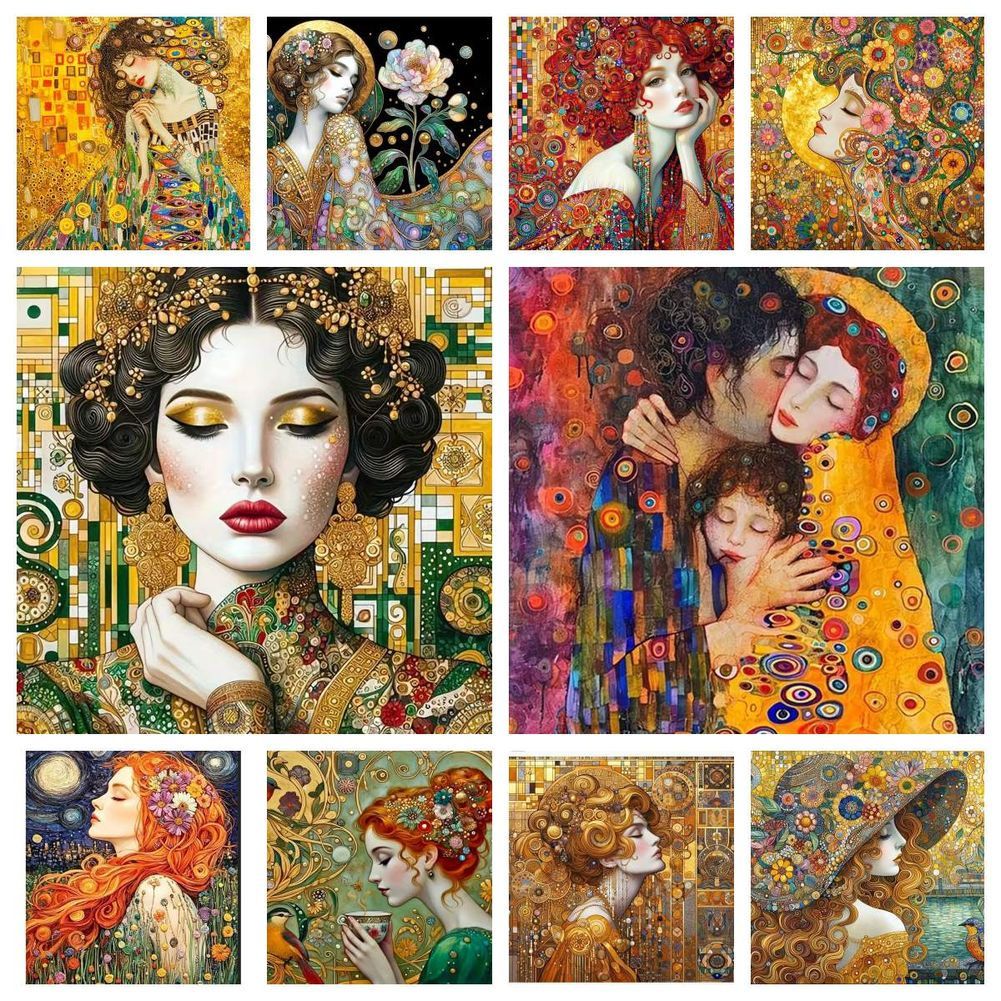 Queen Art Craft - Gems Needlework Gustav Klimt Mujer Art