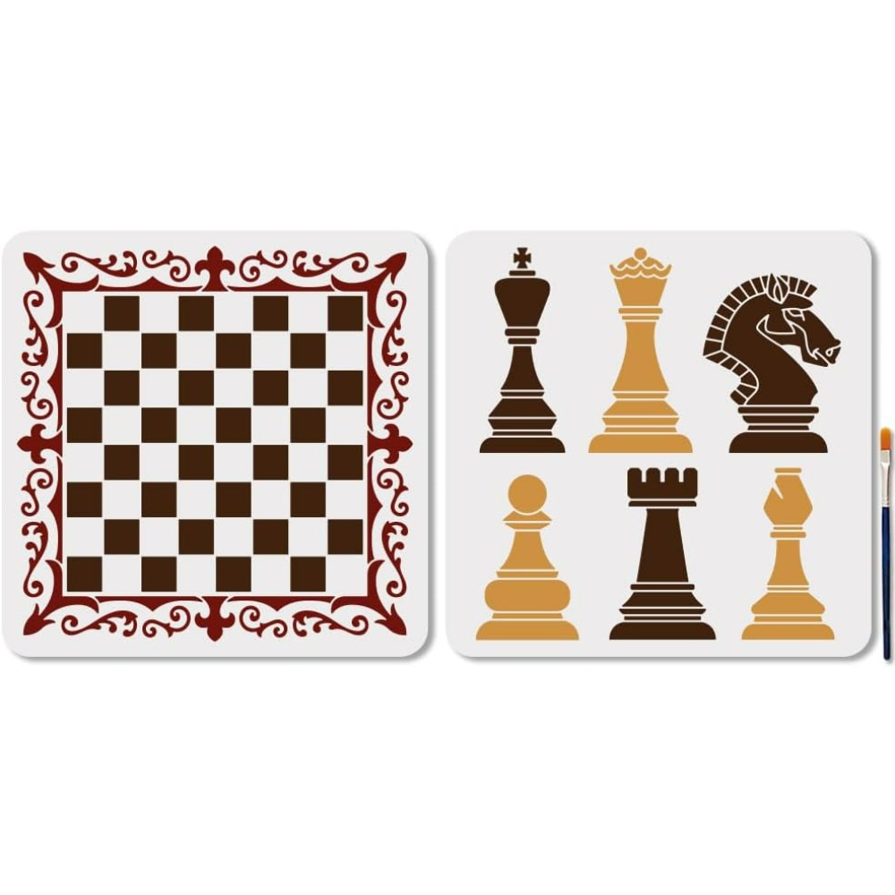 Queen Art Craft - Plantilla de piezas de ajedrez, tablero